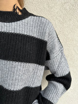 Maglione rotture NERO/GRIGIO - VICOLO