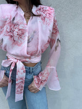 Camicia PEONY fiore rosa - SILENCE LIMITED