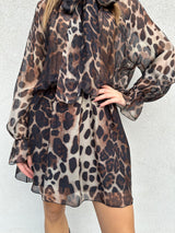 Abito fiocco animalier - VICOLO