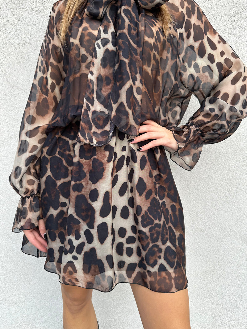 Abito fiocco animalier - VICOLO