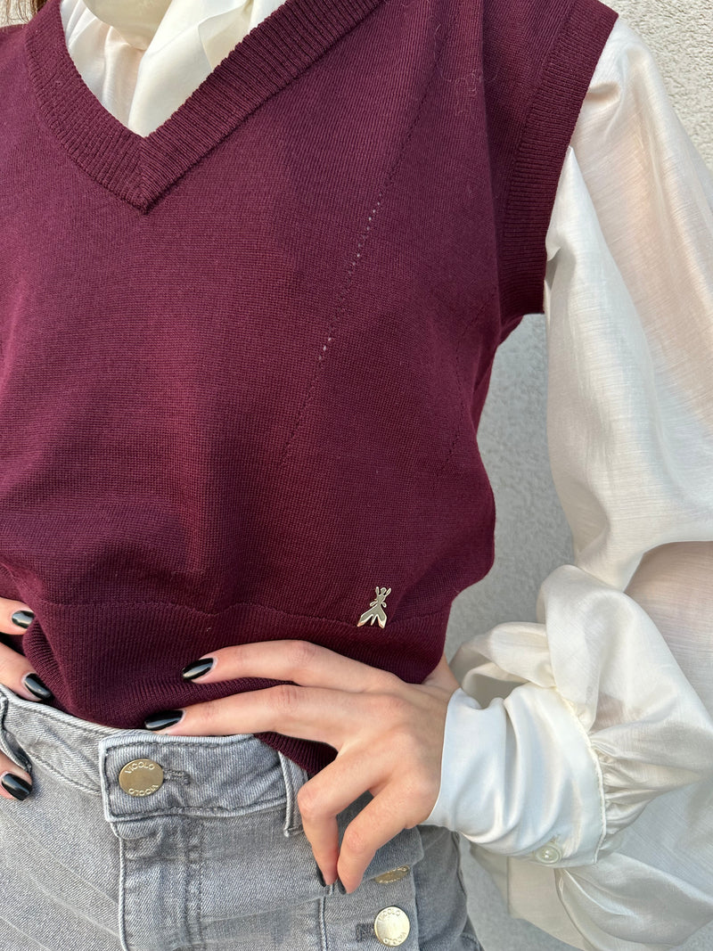 Gilet lana BORDEAUX - PATRIZIA PEPE