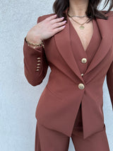 Giacca monopetto TABACCO - SILENCE LIMITED