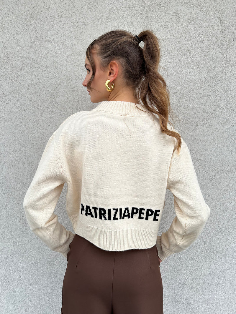 Maglione crop PANNA - PATRIZIA PEPE