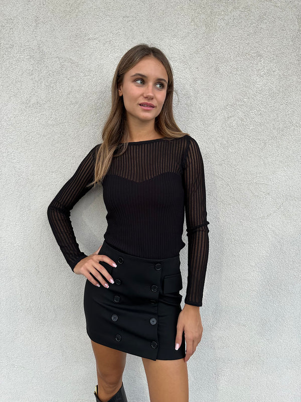 Maglia scollo cuore NERA - PATRIZIA PEPE