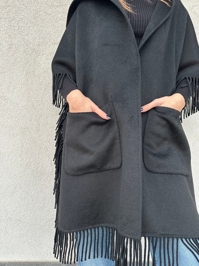 Mantella frange NERA - VICOLO