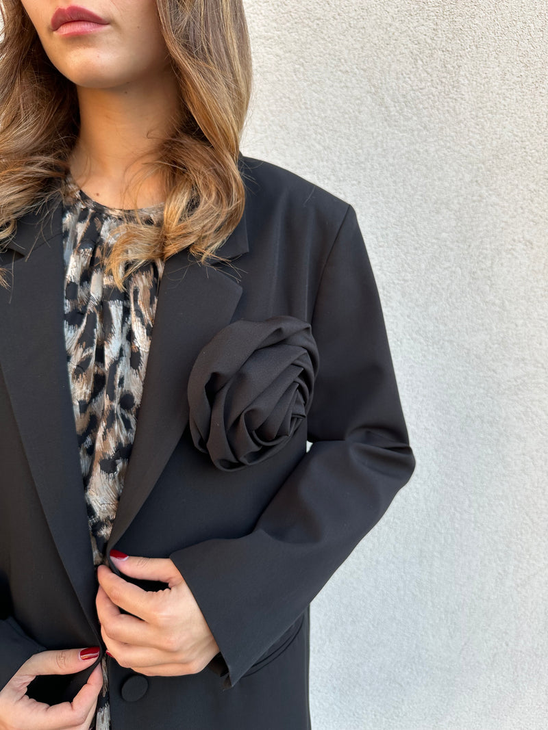 Giacca fiore NERA - VICOLO