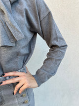 Maglia scollo fiocco GRIGIA - VICOLO