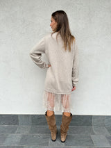 Abito con pizzo BEIGE - VICOLO