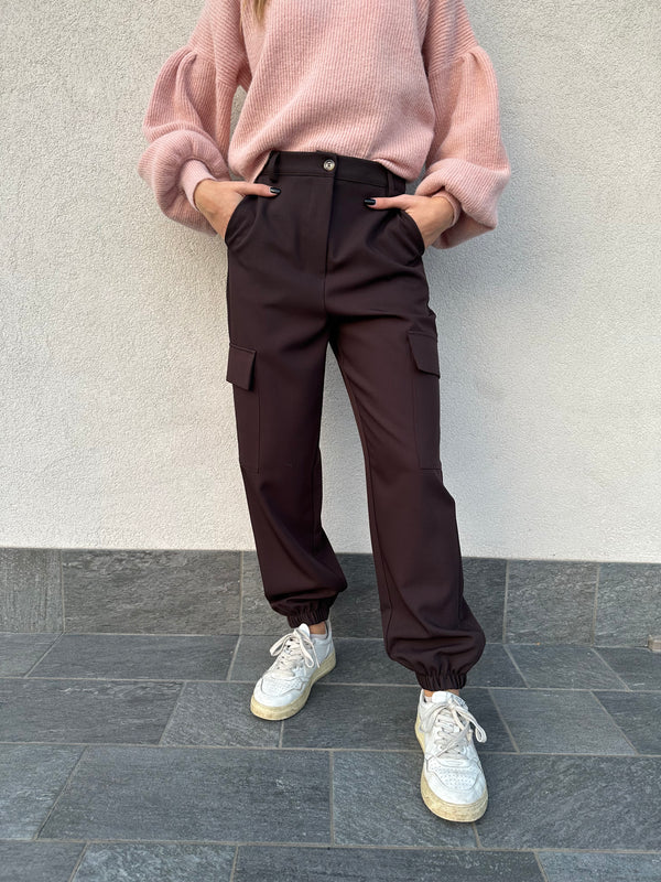 Pantalone cargo CIOCCOLATO - VICOLO