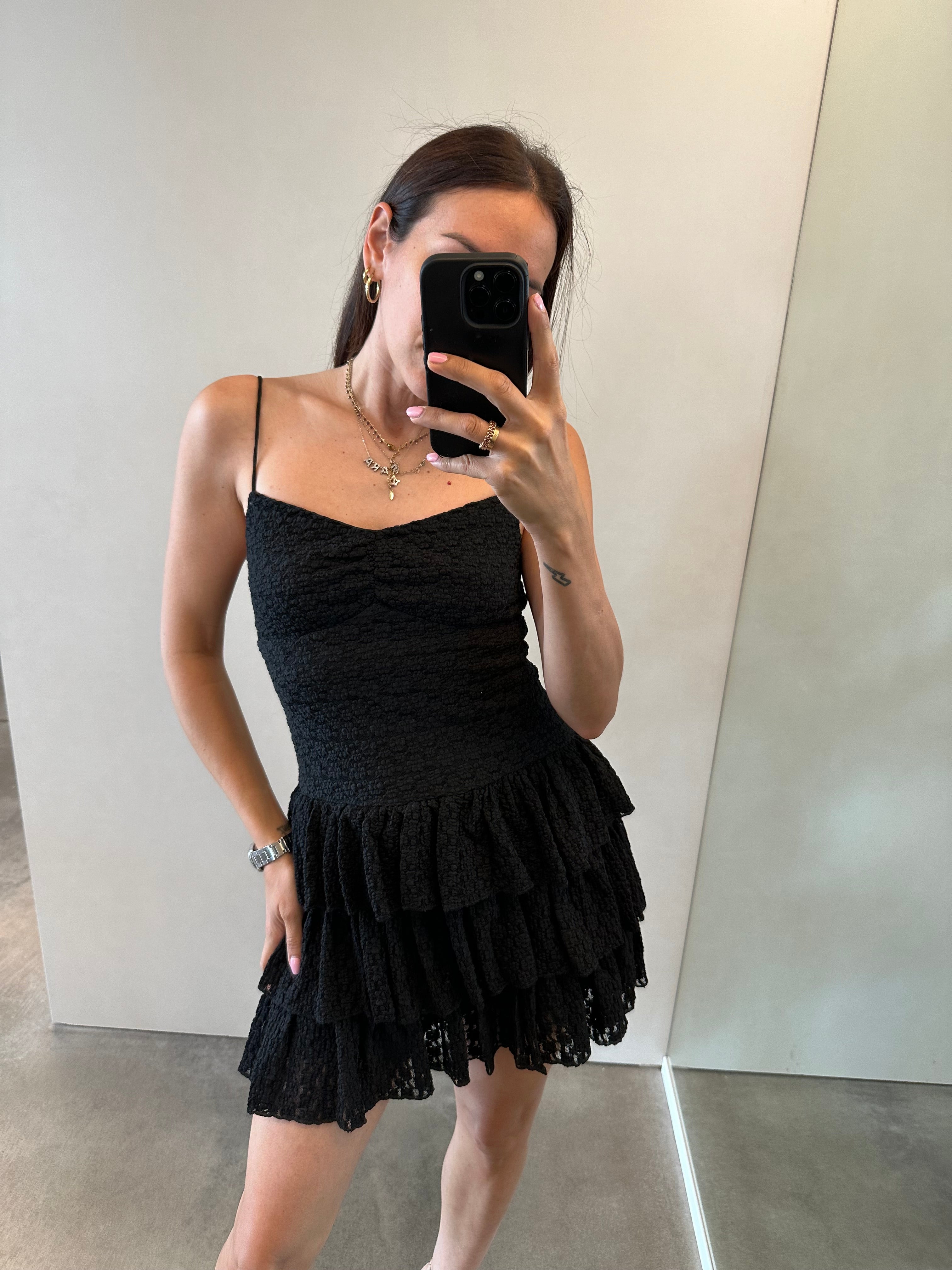 Abito nero balze - ANNAROCK