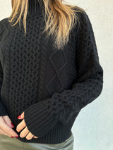 Maglione trecce NERO - VICOLO