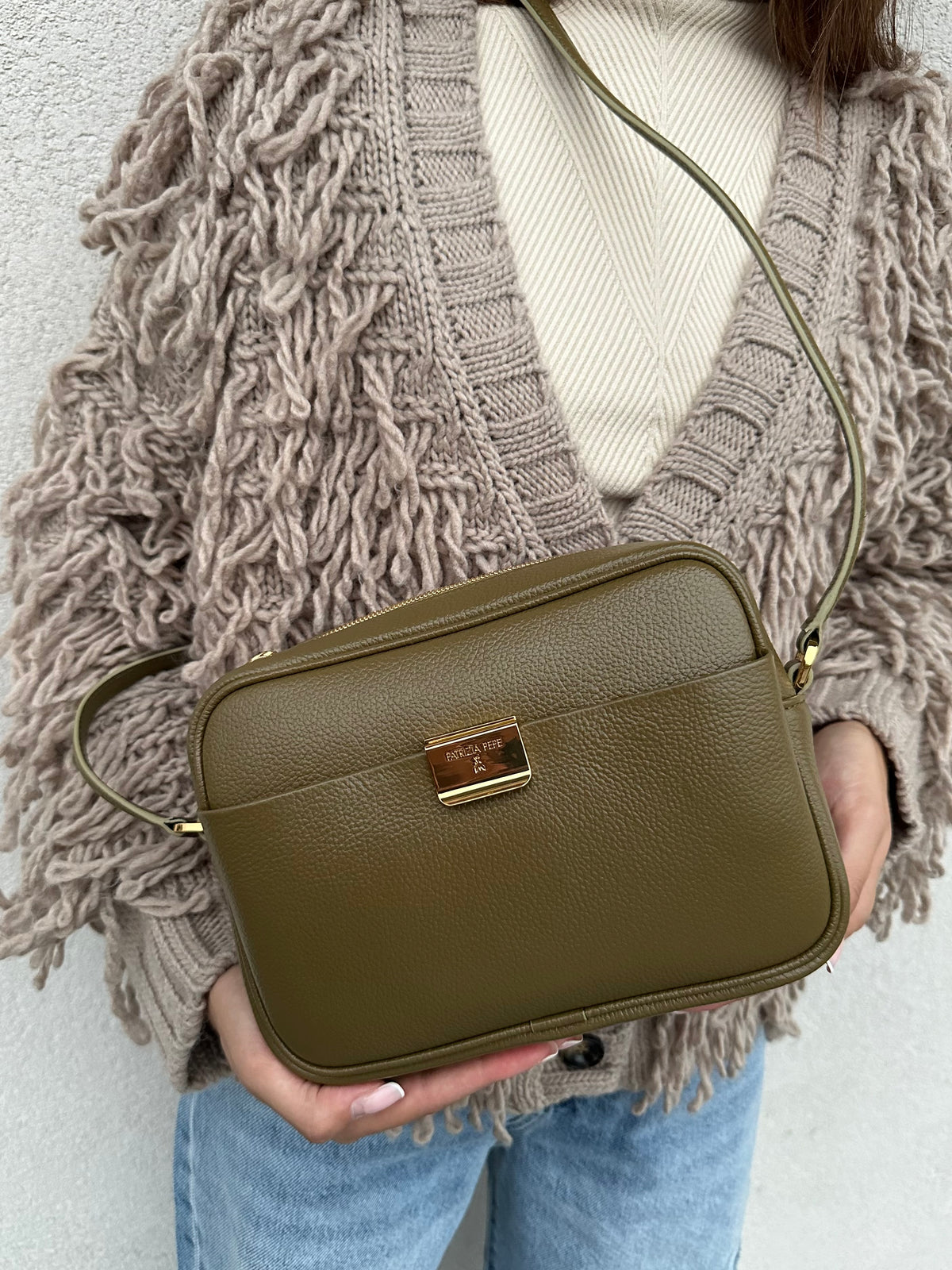 Borsa tracolla basic OLIVA - PATRIZIA PEPE