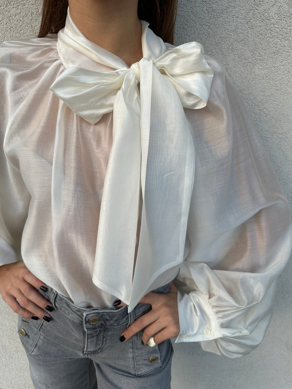 Camicia fiocco BIANCA - VICOLO