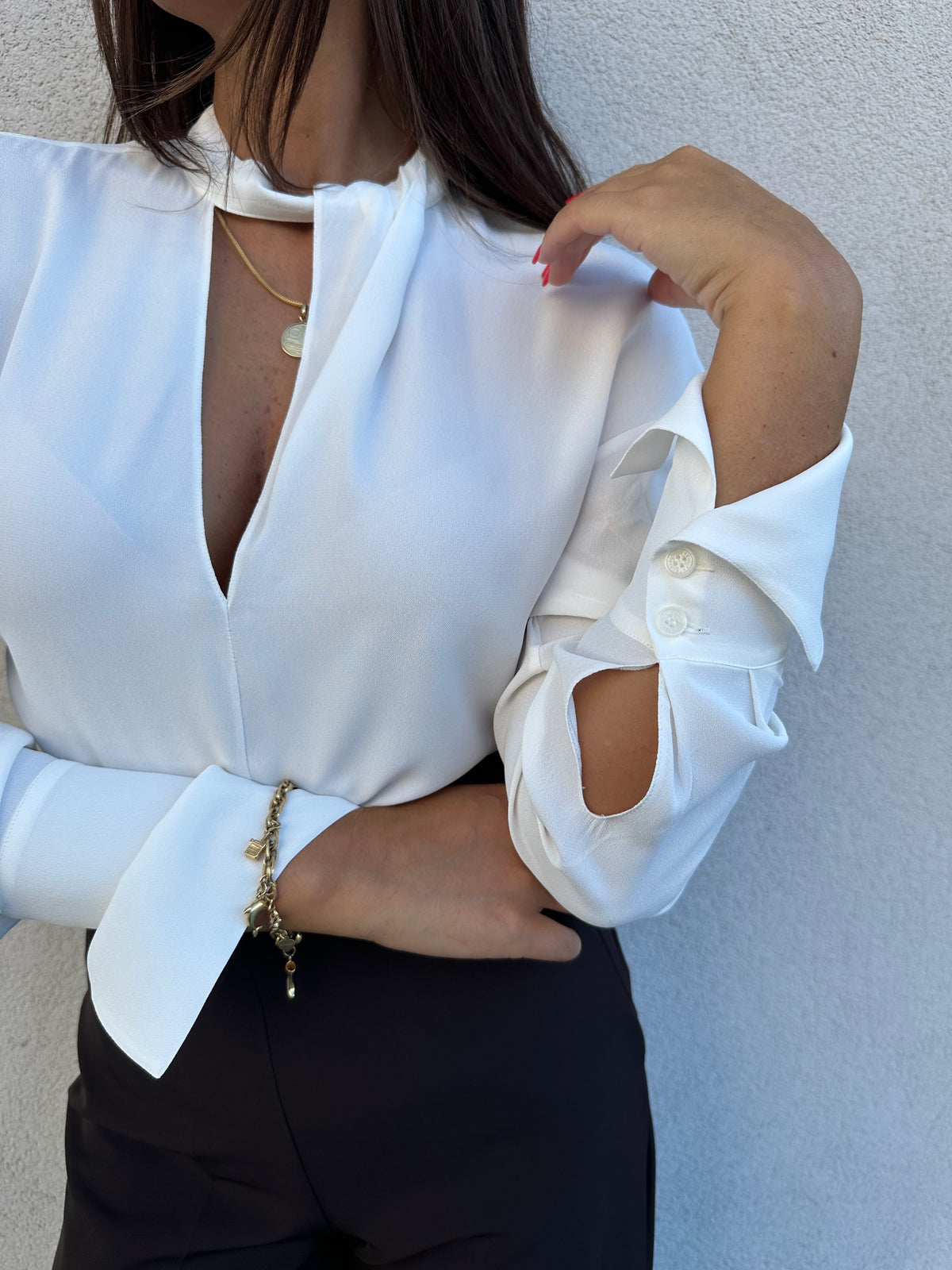 Camicia scollo profondo BIANCA - PATRIZIA PEPE