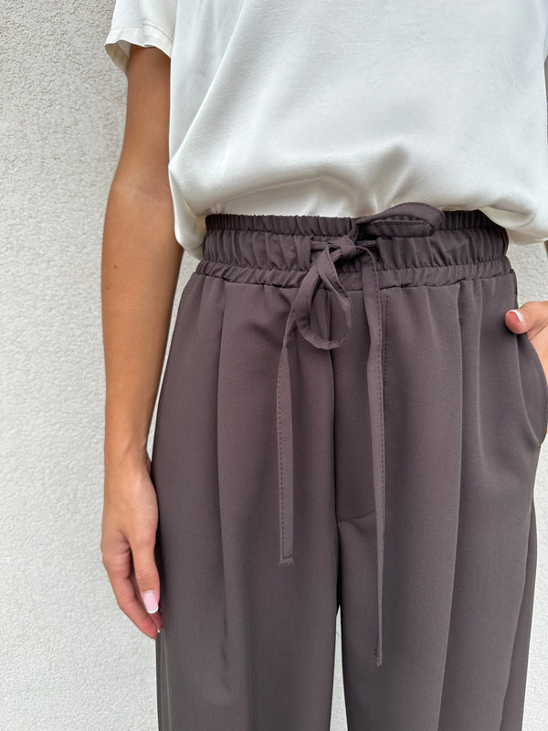 Pantalone coulisse CIOCCOLATO - VICOLO