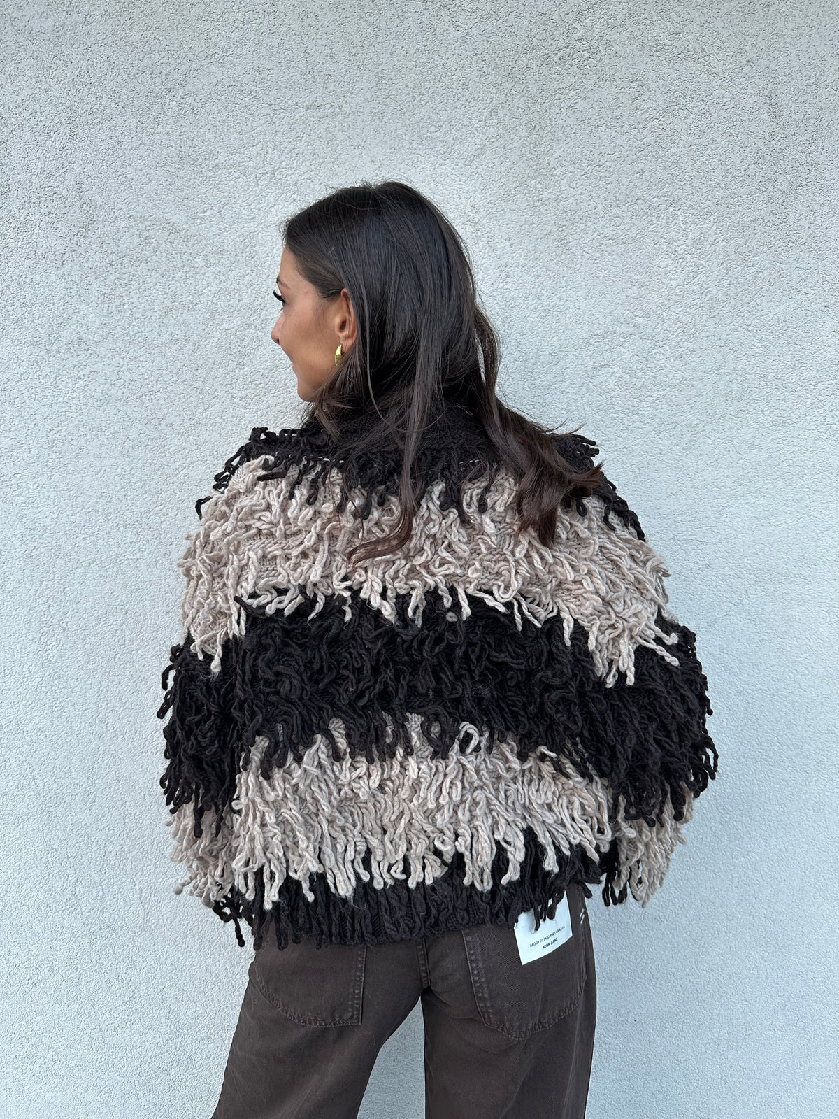 Cardigan sfrangiato BICOLOR - VICOLO