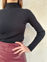 Lupetto costine NERO - KONTATTO