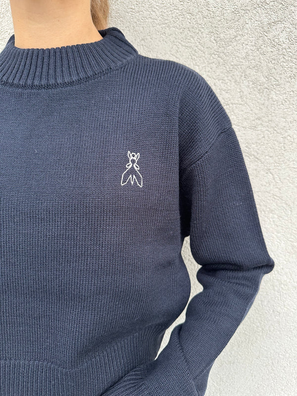 Maglione crop BLU - PATRIZIA PEPE