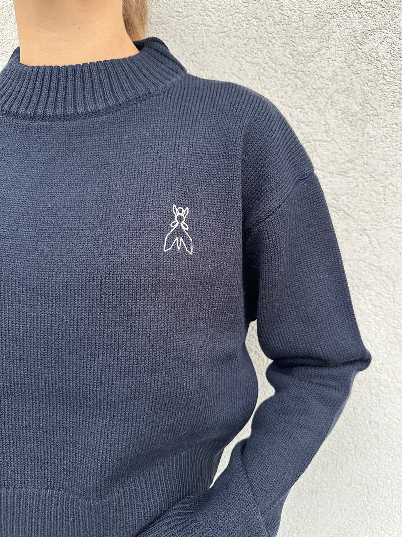 Maglione crop BLU - PATRIZIA PEPE