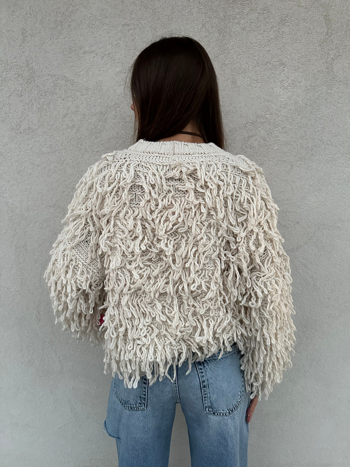 Cardigan sfrangiato BURRO - VICOLO