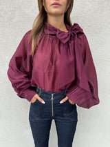 Camicia fiocco BORDEAUX - VICOLO