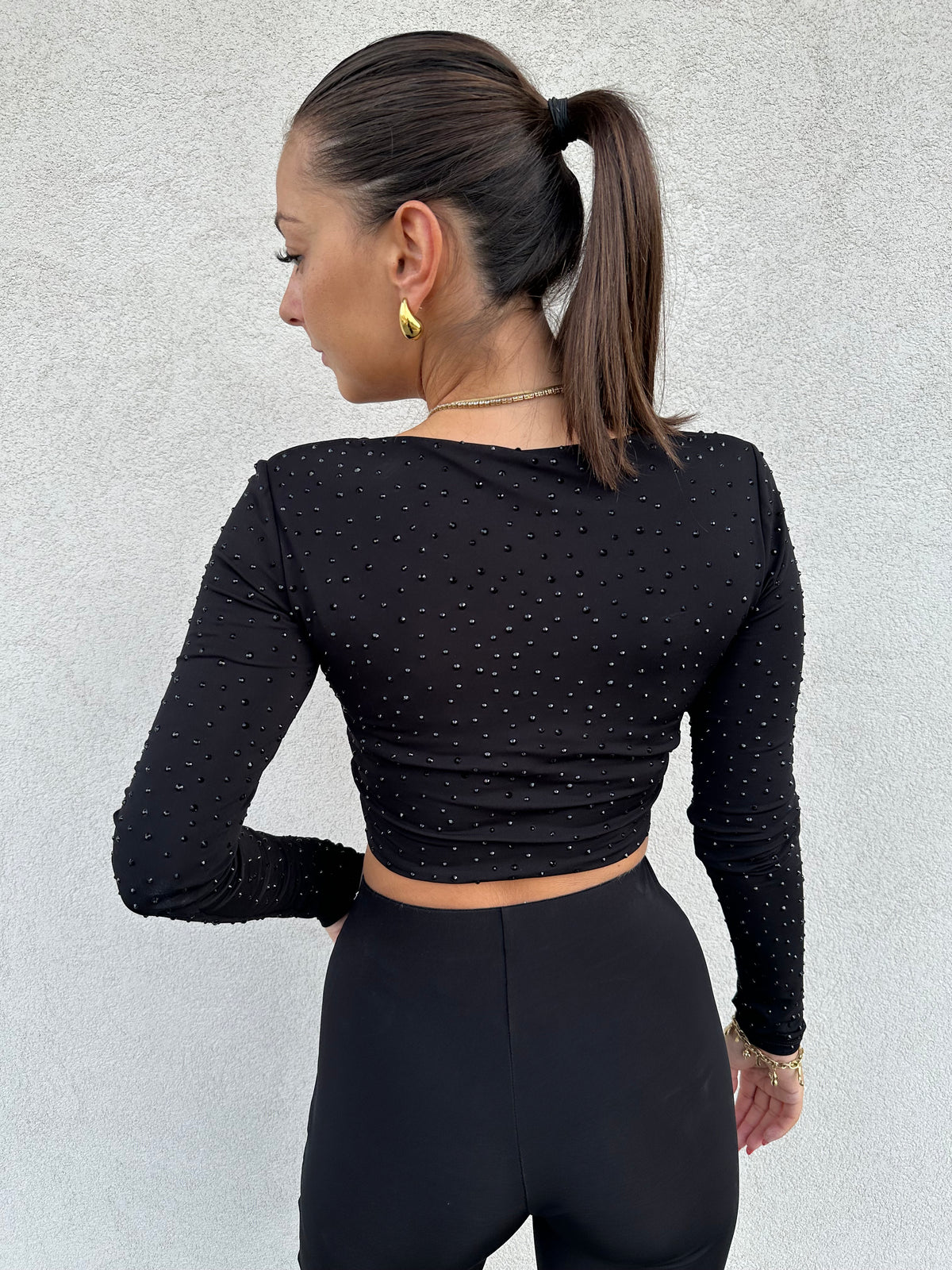 Maglia crop con strass - PATRIZIA PEPE