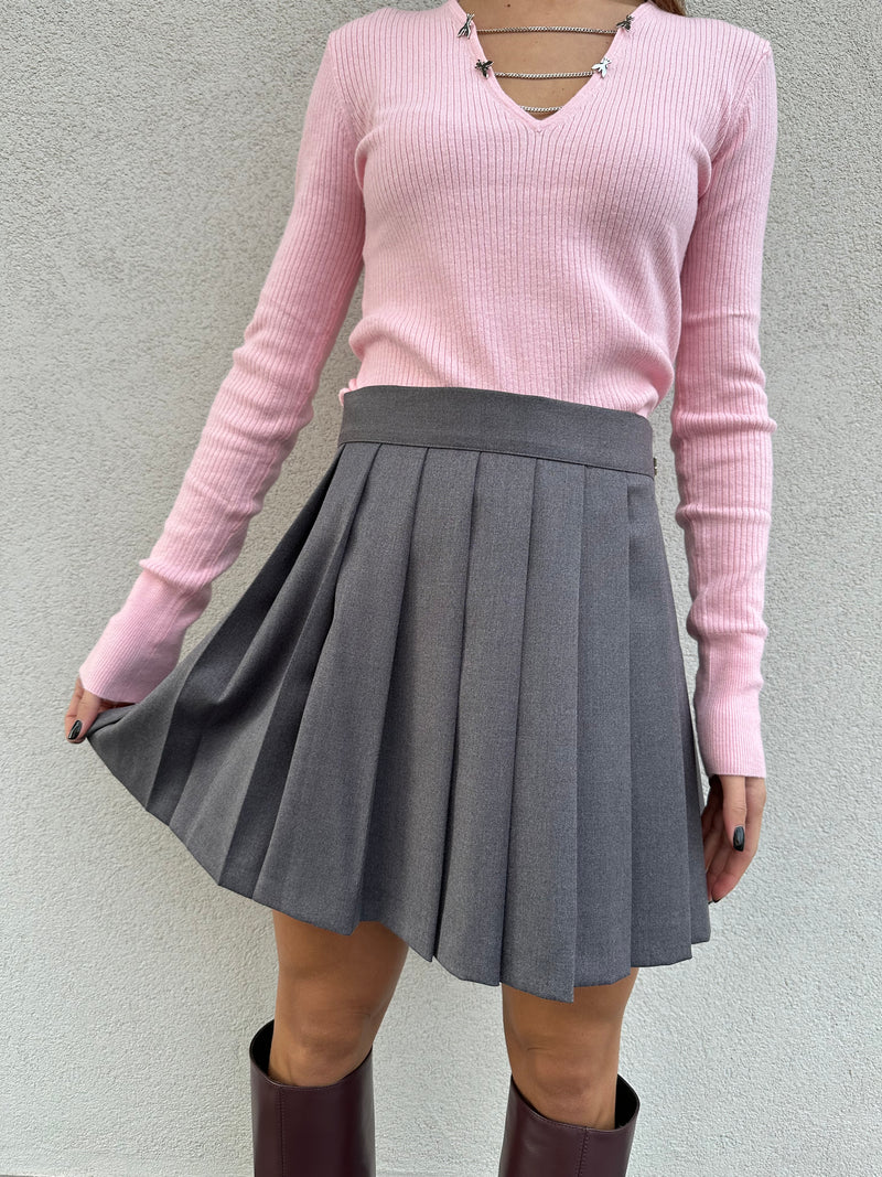 Gonna pieghe GRIGIA - HINNOMINATE