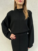 Maglione con spalline NERO - VICOLO
