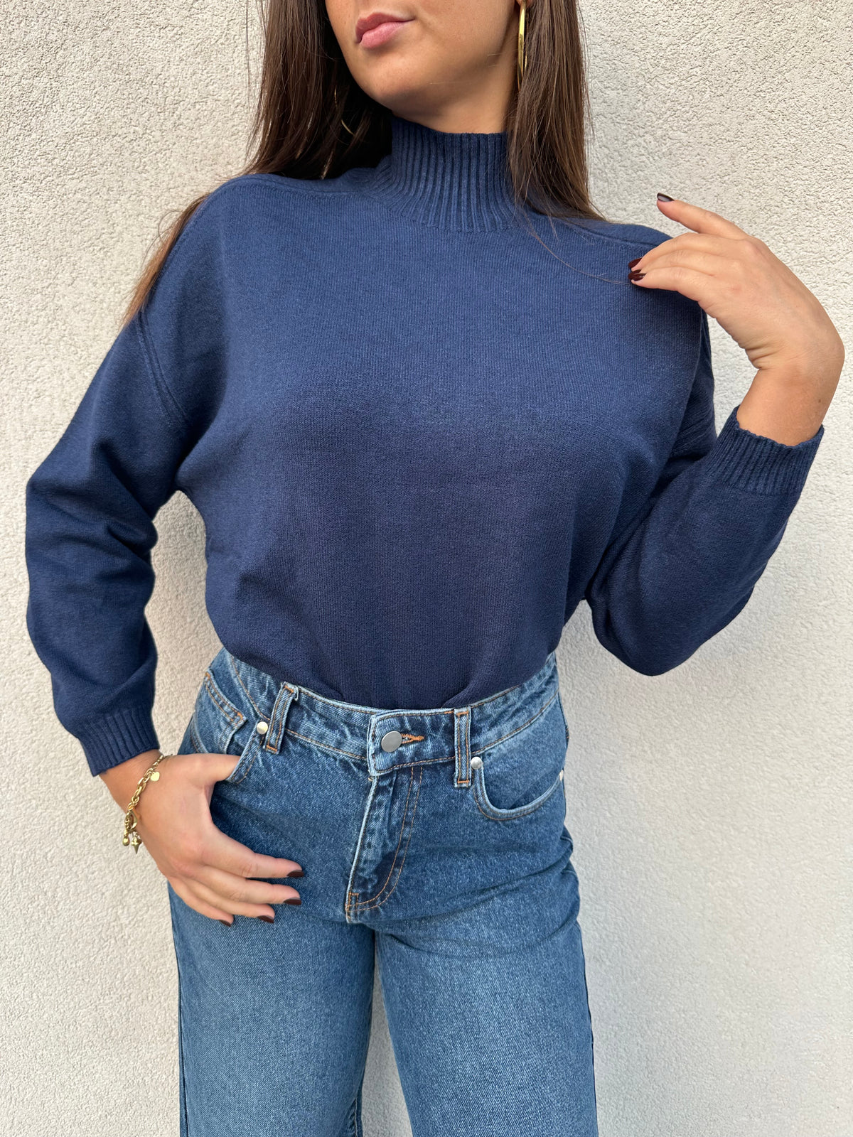 Maglione scatoletta BLU - VICOLO