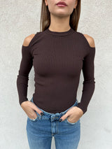 Maglia spalla scoperta MORO - VICOLO