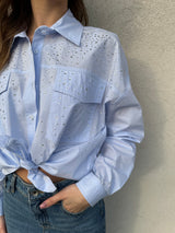 Camicia strass azzurra - VICOLO