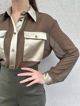 Camicia trasparenze OLIVA - SILENCE LIMITED