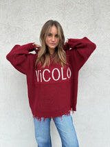 Maglione cappuccio RUBINO - VICOLO