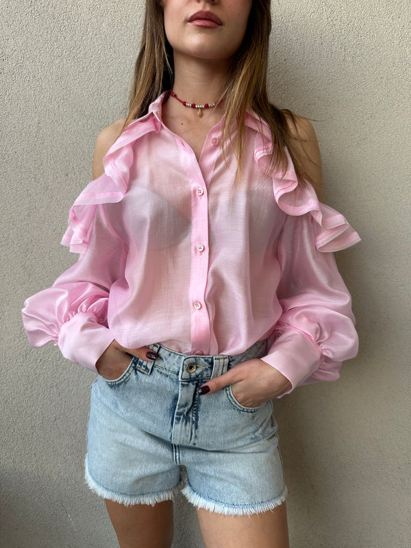 Camicia spalle scoperte ROSA - VICOLO