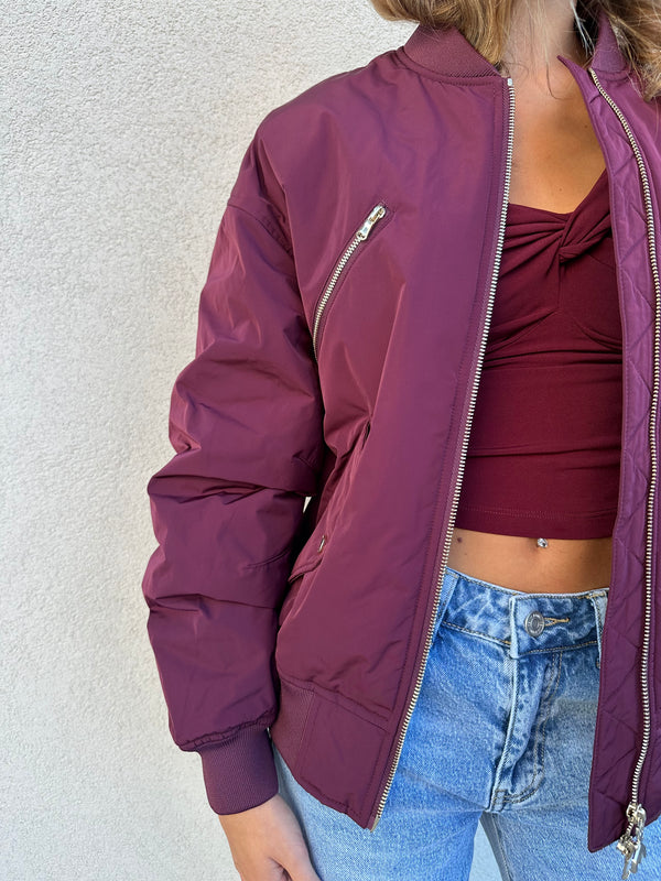 Bomber nylon BORDEAUX - PATRIZIA PEPE