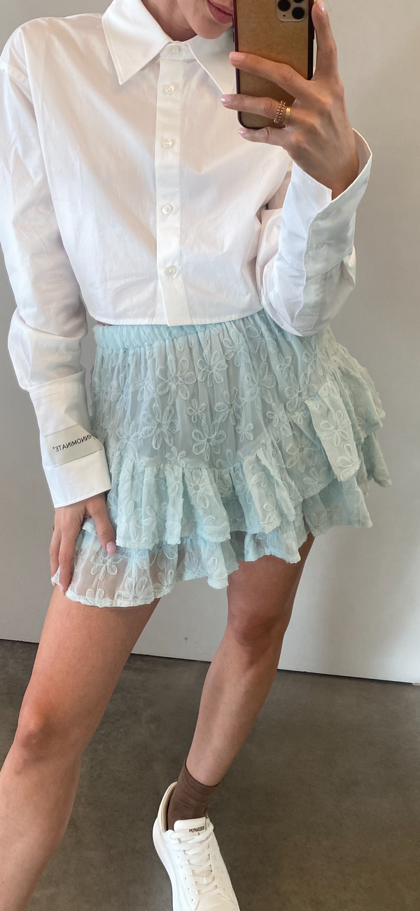 Pantaloncino fiori AZZURRO - ANNAROCK
