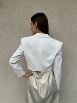 Giacchino crop BIANCO - SILENCE LIMITED