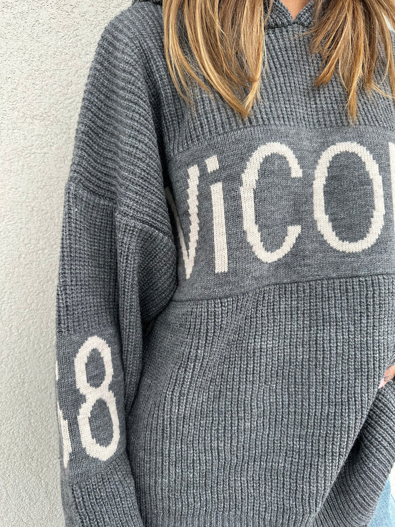 Maglione cappuccio GRIGIO - VICOLO