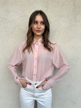 Camicia rigata strass ROSA - PATRIZIA PEPE