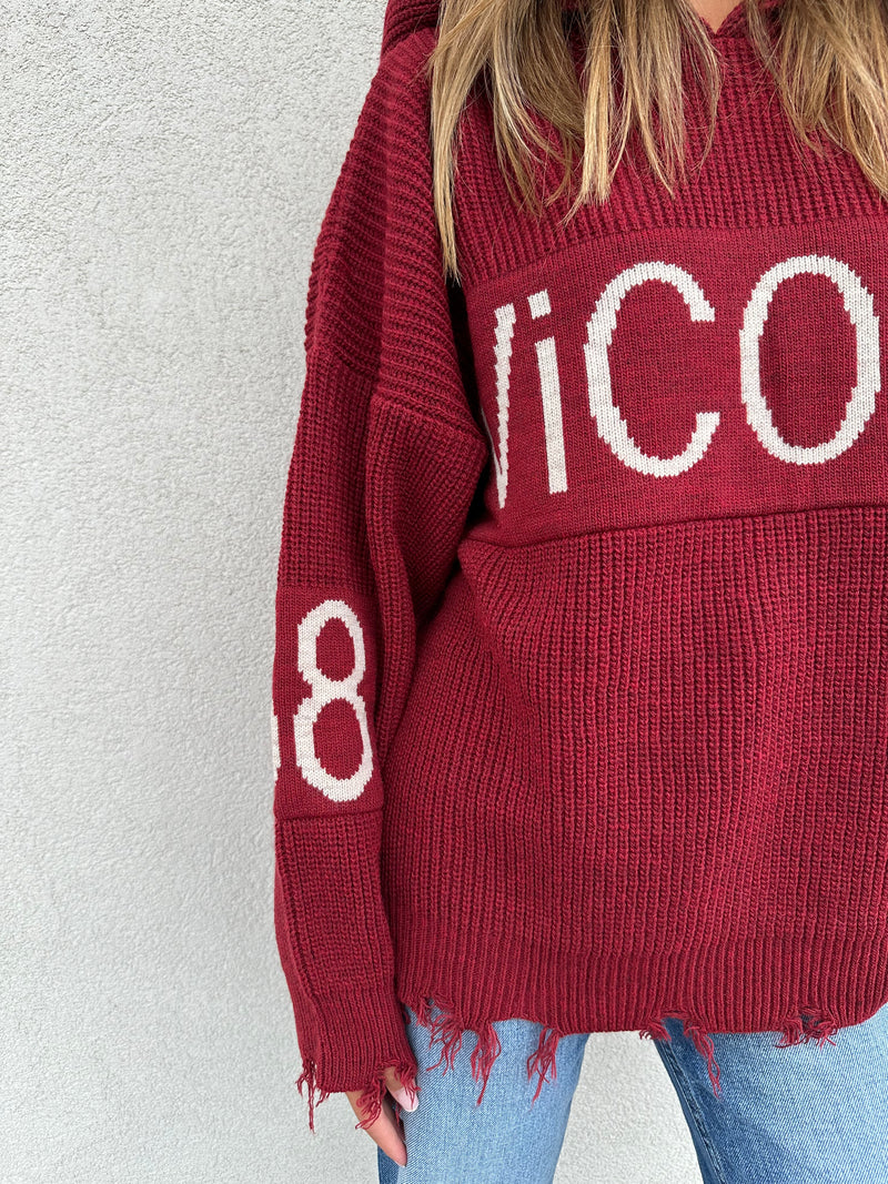 Maglione cappuccio RUBINO - VICOLO