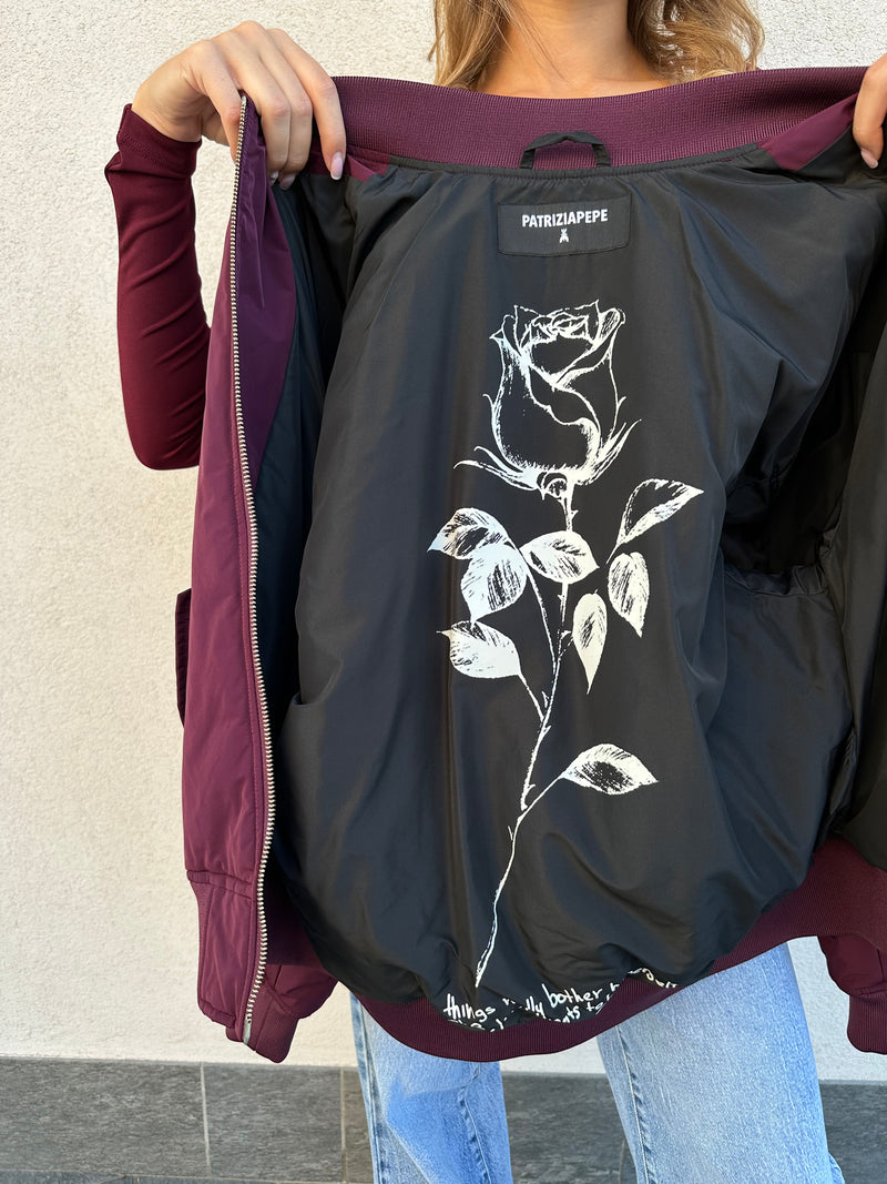 Bomber nylon BORDEAUX - PATRIZIA PEPE