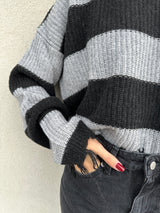 Maglione rotture NERO/GRIGIO - VICOLO