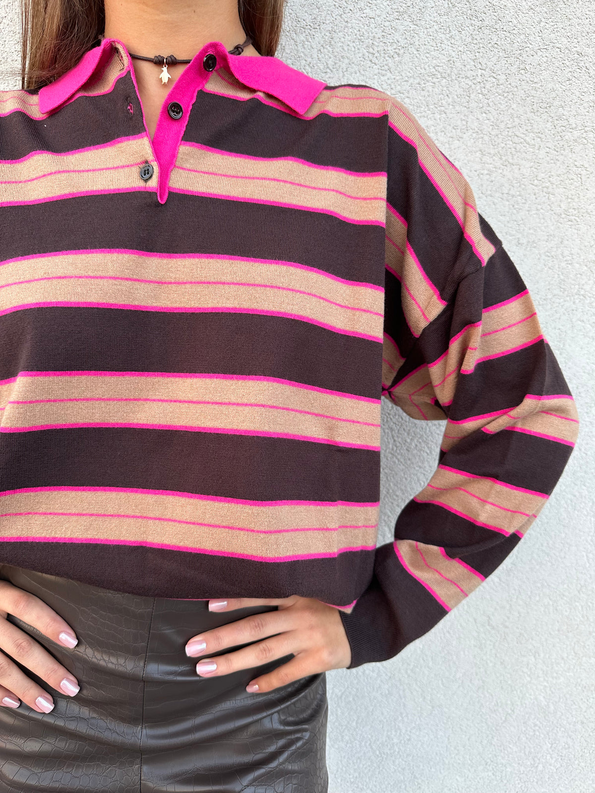 Polo moro/fucsia  - VICOLO