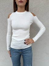 Maglia spalla scoperta BIANCA - VICOLO