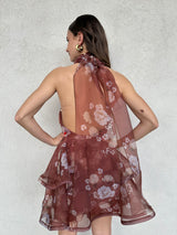 Abito floreale CACAO - SILENCE LIMITED