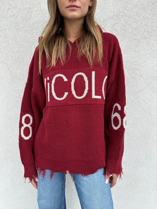 Maglione cappuccio RUBINO - VICOLO