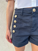 Pantaloncino bottoni oro BLU  - VICOLO