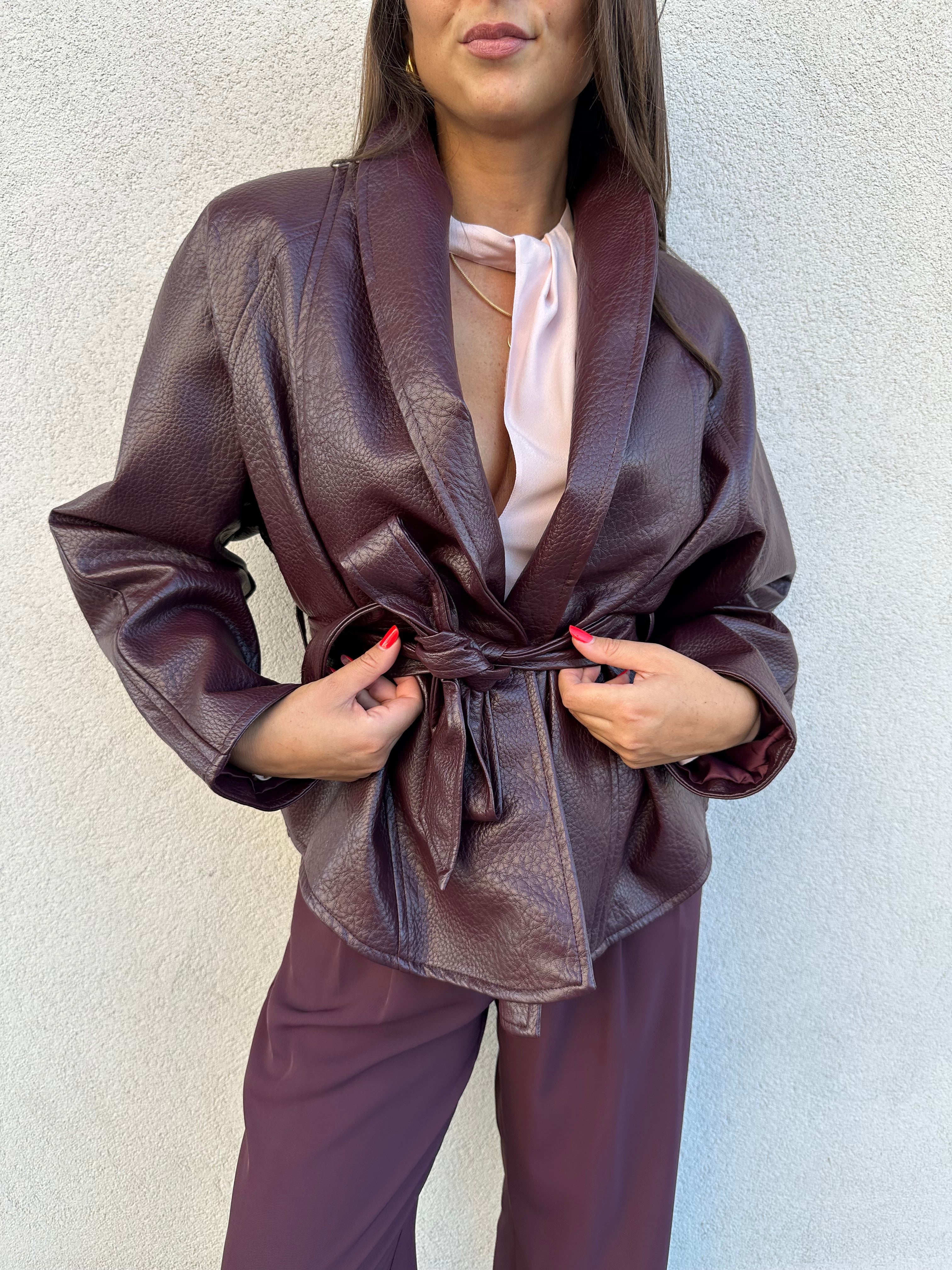 Giacca ecopelle BURGUNDY - ANNAROCK