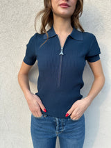 Polo zip BLU - PATRIZIA PEPE