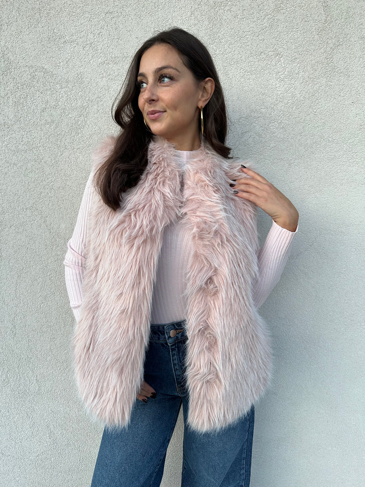 Ecopelliccia gilet ROSA - PATRIZIA PEPE